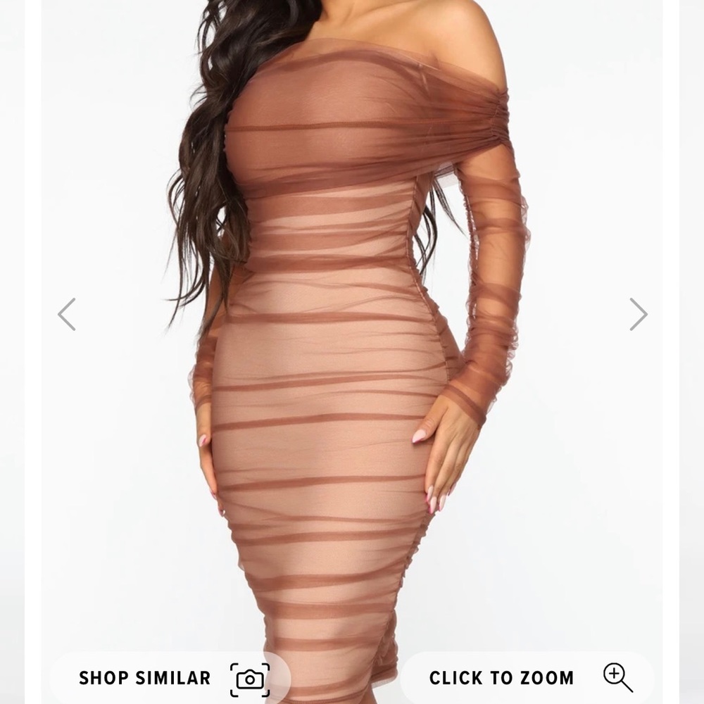 New Nude off shoulder dress